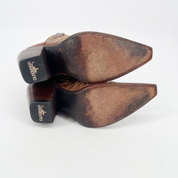 Vintage y2k Old Gringo Tan Elvis Eagle Stitched Western Cowgirl Boot size 7 - Picture 9 of 10